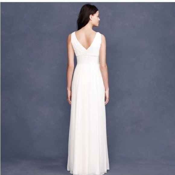 J. Crew Ivory White Long Sophia Gown Silk Dress - Picture 8 of 14